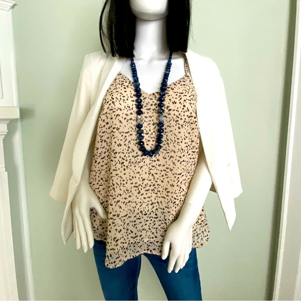 Sleeveless Racerback Cami Cream/Black